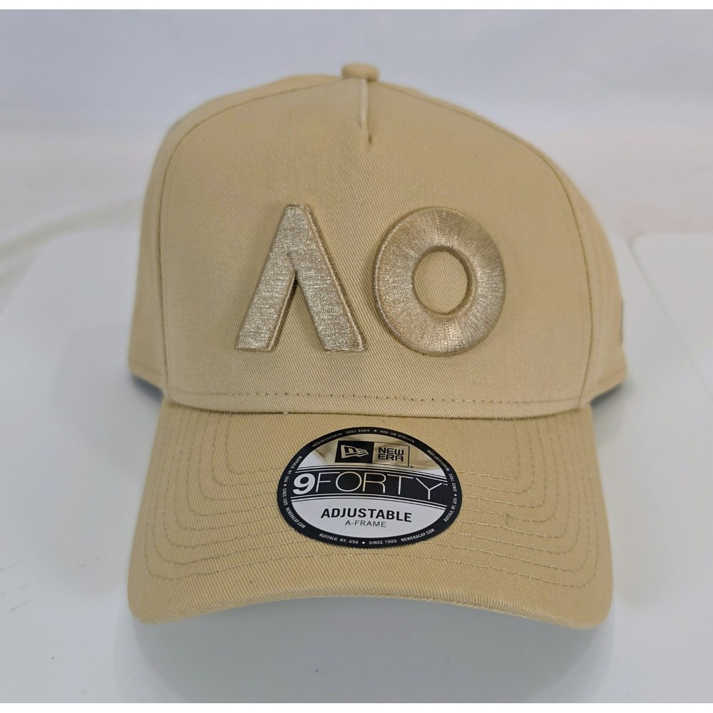 New Era 9FORTY A-Frame Australian Open 2025 AO Tonal Beige Adjustable Hat Cap